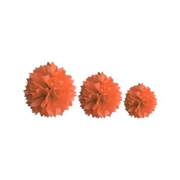 Décoration Pompon Corail - assortiment de 3 tailles Décoration Pompon Corail - assortiment de 3 tailles