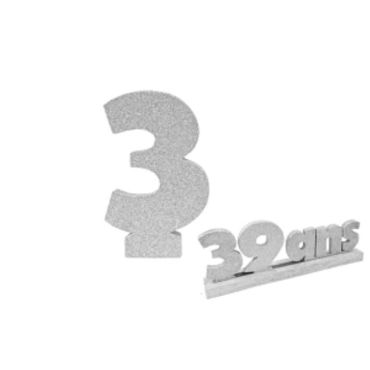 Chiffre 3 - Argent (12 cm) Chiffre 3 - Argent (12 cm)