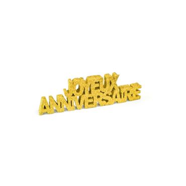 décoration Joyeux Anniversaire en paillettes couleur or décoration Joyeux Anniversaire en paillettes couleur or