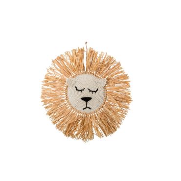 décoration murale tête de lion en raphia 45 cm | jourdefete.com décoration murale tête de lion en raphia 45 cm | jourdefete.com