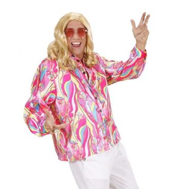 Déguisement Années 70 Chemise Psychédélique Rose - Taille au Choix Déguisement Années 70 Chemise Psychédélique Rose - Taille au Choix
