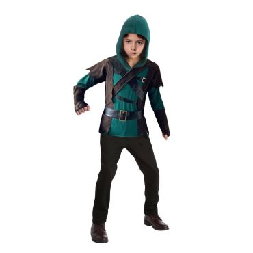 Déguisement d’archer vert et noir pour enfant avec capuche | jourdefete.com Déguisement d’archer vert et noir pour enfant avec capuche | jourdefete.com
