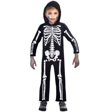 Incarnez un joli squelette grâce à cette splendide combinaison noire avec capuche  | jourdefete.com