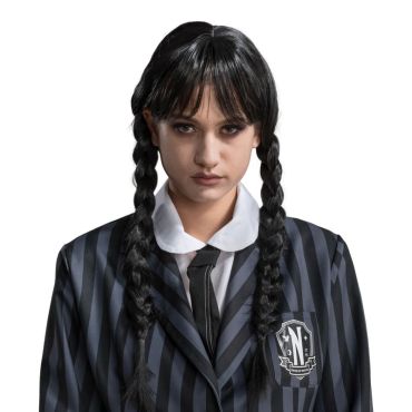 Une perruque idéale pour incarner Mercredi Addams le soir d'Halloween | jourdefete.com Une perruque idéale pour incarner Mercredi Addams le soir d'Halloween | jourdefete.com