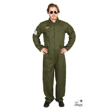 Déguisement homme pilote de chasse avec combinaison kaki et écussons | jourdefete.com Déguisement homme pilote de chasse avec combinaison kaki et écussons | jourdefete.com