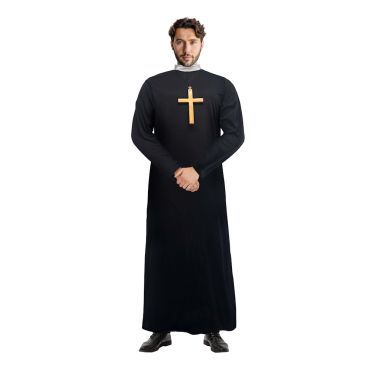 Déguisement de prêtre homme avec soutane noire | jourdefete.com