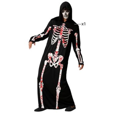 Déguisement Halloween adulte squelette ensanglanté avec capuche | jourdefete.com