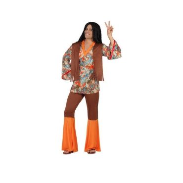 Déguisement de Hippie Orange Homme - Taille au Choix Déguisement de Hippie Orange Homme - Taille au Choix