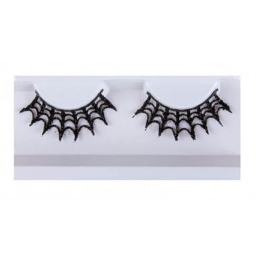 Des faux-cils noir en forme de toile d'araignée pour habiller les yeux de la sorcière | jourdefete.com Des faux-cils noir en forme de toile d'araignée pour habiller les yeux de la sorcière | jourdefete.com