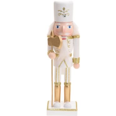 Casse-Noisette à poser - Moyen Modèle - Soldat et Sa Hache - Or et Blanc Casse-Noisette à poser - Moyen Modèle - Soldat et Sa Hache - Or et Blanc