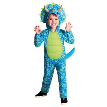 Costume de dinosaure tricératops bleu avec cornes dorées pour garçon | jourdefete.com Costume de dinosaure tricératops bleu avec cornes dorées pour garçon | jourdefete.com