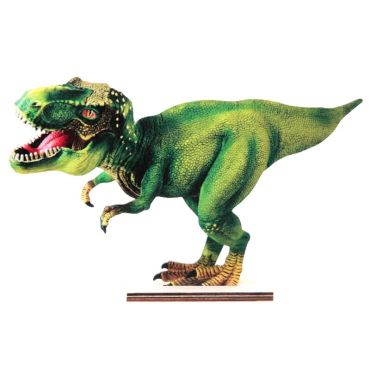 Décoration sur socle en bois dinosaure t-rex de 24 cm Décoration sur socle en bois dinosaure t-rex de 24 cm