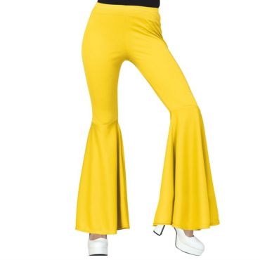 Pantalon Pattes d'Eph' avec les jambes évasées taille L  de couleur Jaune.