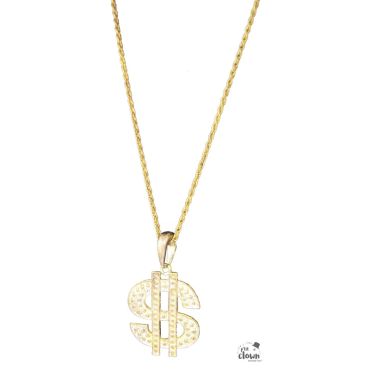 Collier dollar en métal doré pour déguisement | jourdefete.com Collier dollar en métal doré pour déguisement | jourdefete.com