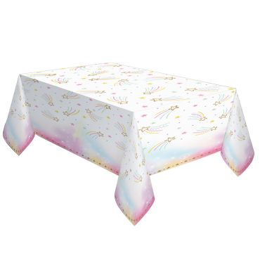 Nappe en papier Licorne, décor pastel et étoiles dorées pour un anniversaire magique | jourdefete.com Nappe en papier Licorne, décor pastel et étoiles dorées pour un anniversaire magique | jourdefete.com