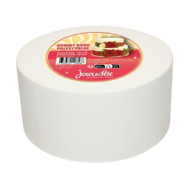 Cake Dummy rond en polystyrène 20 x 10 cm pour décorations festives | jourdefete.com