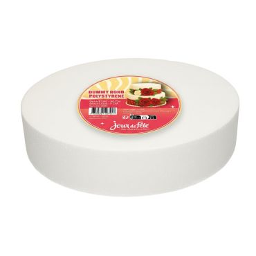 Cake dummy en polystyrène pour cake design rond de 30 x 7 cm, parfait pour décorations | jourdefete.com