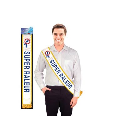 Echarpe de Mister "Super Râleur" Bleue Echarpe de Mister "Super Râleur" Bleue