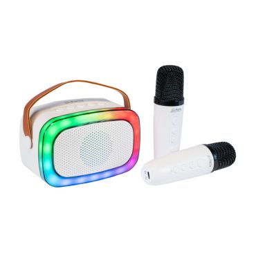 Enceinte karaoké portable avec 2 micros sans fil et lumières LED colorées | jourdefete.com Enceinte karaoké portable avec 2 micros sans fil et lumières LED colorées | jourdefete.com