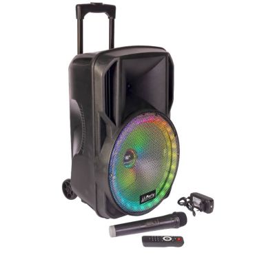 Enceinte portable avec micro et télécommande et LED Enceinte portable avec micro et télécommande et LED