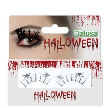Faux cils Halloween toile d’araignée avec araignées et crânes | jourdefete.com Faux cils Halloween toile d’araignée avec araignées et crânes | jourdefete.com
