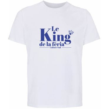 T-shirt Le King de la féria homme blanc pour fête | jourdefete.com T-shirt Le King de la féria homme blanc pour fête | jourdefete.com