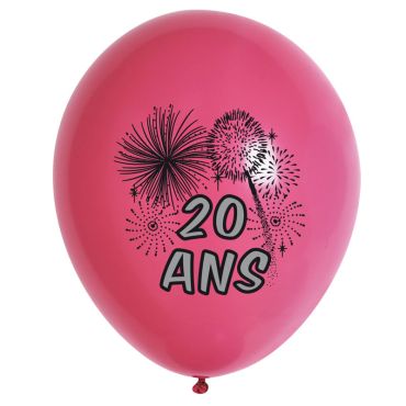 10 Ballons de Baudruche Multicolore Anniversaire 20 ans 10 Ballons de Baudruche Multicolore Anniversaire 20 ans