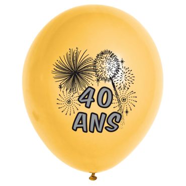 10 Ballons de Baudruche Multicolore Anniversaire 40 ans 10 Ballons de Baudruche Multicolore Anniversaire 40 ans