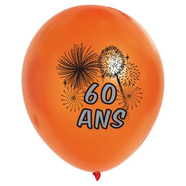 10 Ballons de Baudruche Multicolore Anniversaire 60 ans 10 Ballons de Baudruche Multicolore Anniversaire 60 ans