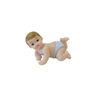 Figurine bébé garçon à quatre pattes en résine pour une décoration mignonne | jourdefete.com