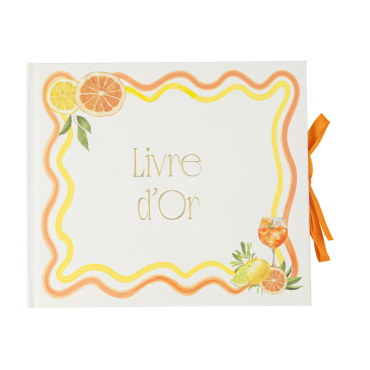 Livre d’or avec motifs agrumes et dorures | jourdefete.com Livre d’or avec motifs agrumes et dorures | jourdefete.com