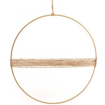 Anneau en métal avec déco jute effet doré vieilli de 30 cm | jourdefete.com Anneau en métal avec déco jute effet doré vieilli de 30 cm | jourdefete.com