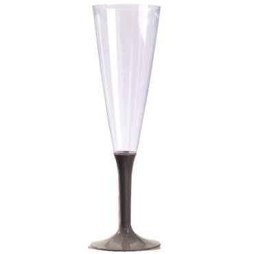 10 Flûtes à Champagne Plastique Pied Taupe 10 Flûtes à Champagne Plastique Pied Taupe