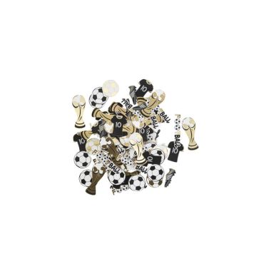 Assortiment de 100 Confettis - Football - Noir, Blanc et Or