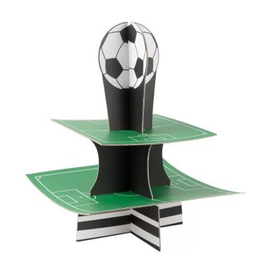 Présentoir 2 étages - Football - Noir, Blanc et Or