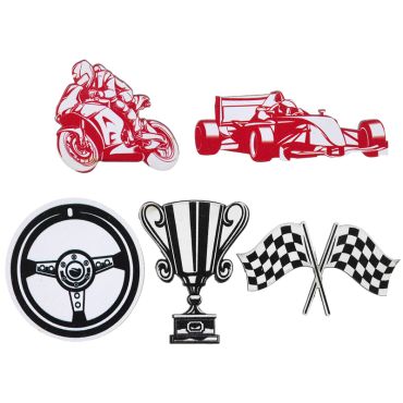 Confettis de table sur le thème des courses automobiles avec Formule 1, moto et trophée | jourdefete.com Confettis de table sur le thème des courses automobiles avec Formule 1, moto et trophée | jourdefete.com