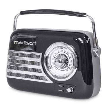 Enceinte vintage Bluetooth noire avec design rétro Madison | jourdefete.com Enceinte vintage Bluetooth noire avec design rétro Madison | jourdefete.com