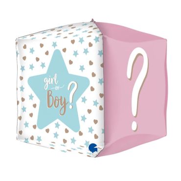 ballon en aluminium carré 4D gender reveal fille ou garçon ? de 38 cm | jourdefete.com ballon en aluminium carré 4D gender reveal fille ou garçon ? de 38 cm | jourdefete.com