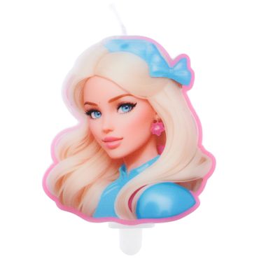 Bougie d’anniversaire Girly silhouette poupée blonde avec nœud bleu | jourdefete.com Bougie d’anniversaire Girly silhouette poupée blonde avec nœud bleu | jourdefete.com