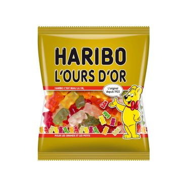 Bonbons Haribo Ours d’Or gélifiés multicolores et fruités | jourdefete.com