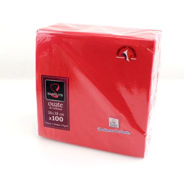 100 Serviettes Ouate de Cellulose Rouge 100 Serviettes Ouate de Cellulose Rouge