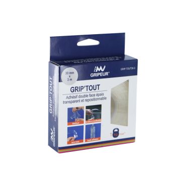 Adhésif double-face transparent Grip'Tout pratique et repositionnable | jourdefete.com Adhésif double-face transparent Grip'Tout pratique et repositionnable | jourdefete.com