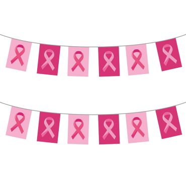 Guirlande 10 m Octobre Rose avec fanions ruban rose pour décoration d’événement solidaire | jourdefete.com Guirlande 10 m Octobre Rose avec fanions ruban rose pour décoration d’événement solidaire | jourdefete.com