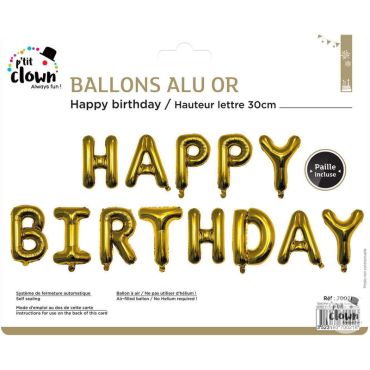 Guirlande de ballons "Happy Birthday" doré pour votre fête d'anniversaire | jourdefete.com Guirlande de ballons "Happy Birthday" doré pour votre fête d'anniversaire | jourdefete.com