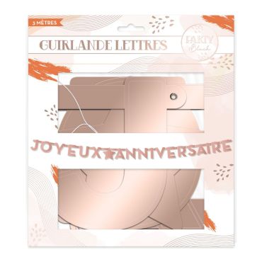 Guirlande rose métallisée Joyeux Anniversaire 3 mètres | jourdefete.com Guirlande rose métallisée Joyeux Anniversaire 3 mètres | jourdefete.com