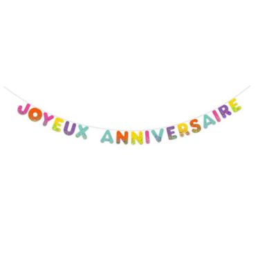 guirlande de lettres joyeux anniversaire 3D avec sequins | jourdefete.com guirlande de lettres joyeux anniversaire 3D avec sequins | jourdefete.com