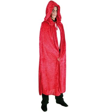 Cape Rouge en Velours avec Capuche Adulte - 182 cm Cape Rouge en Velours avec Capuche Adulte - 182 cm