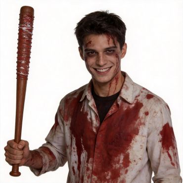 Batte de baseball factice avec fil barbelé et traces de sang pour déguisement Halloween 72 cm | jourdefete.com
