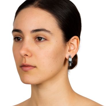 Boucles d’oreilles tête de mort métalliques Halloween | jourdefete.com Boucles d’oreilles tête de mort métalliques Halloween | jourdefete.com