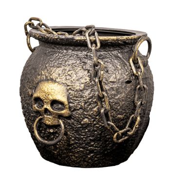 Chaudron doré Halloween avec chaînes décoratives | jourdefete.com Chaudron doré Halloween avec chaînes décoratives | jourdefete.com